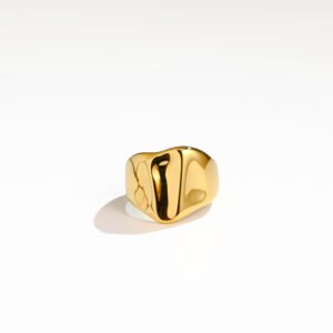 Geometric texture, colorfast original design stainless steel ring
