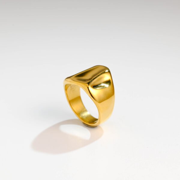 Geometric texture, colorfast original design stainless steel ring - Image 2