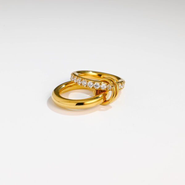 Design Double White Zirconia Stainless Steel Non Tarnish Ring - Image 4