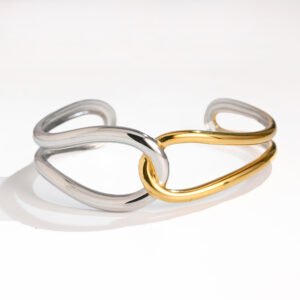 No color loss stainless steel premium feel open bracelet