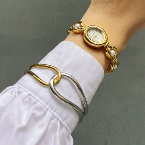 No color loss stainless steel premium feel open bracelet - Image 4