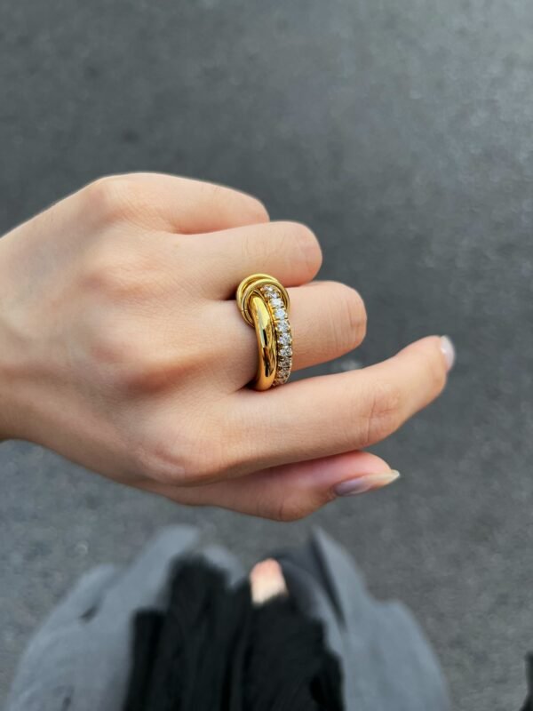 Design Double White Zirconia Stainless Steel Non Tarnish Ring - Image 3