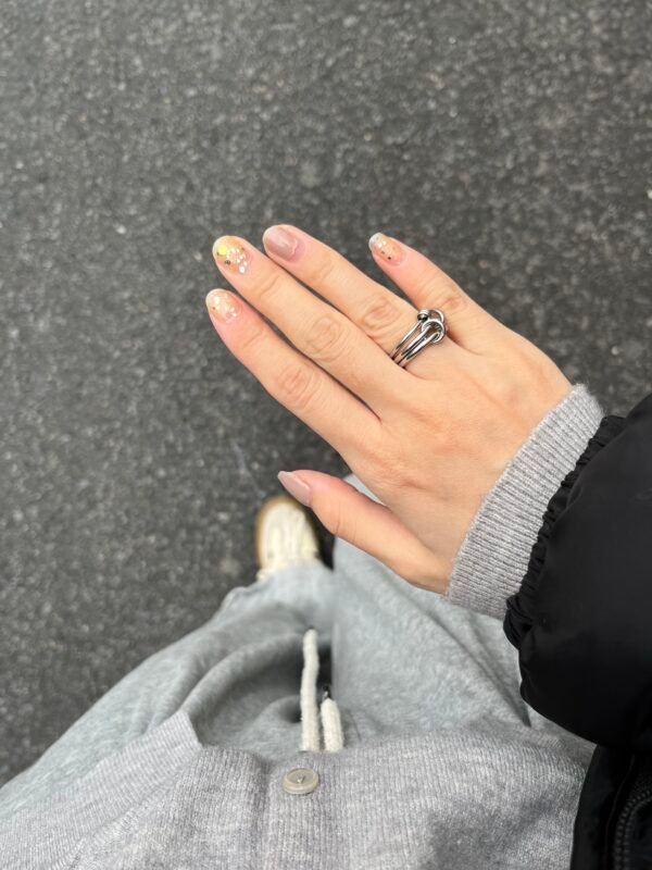Cool Style Hand Jewelry Three Finger Link Ring Titanium Steel Ring - Image 4