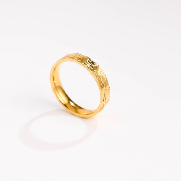 Dragon scale chiseled crushed ice ice irregular scale titanium steel ring. - Image 4