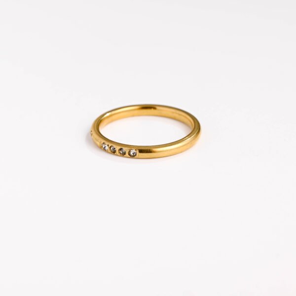 Minimalist Extremely Fine Diamond Set Titanium Ring - Image 3