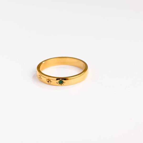 Fashion personalized titanium steel Japanese colored diamond ring - Image 3