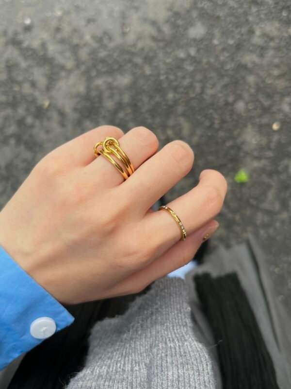 Minimalist Extremely Fine Diamond Set Titanium Ring - Image 4